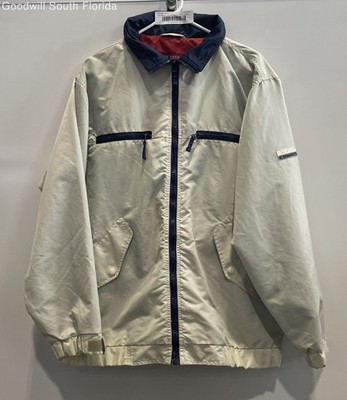 Lord Anthony Mens Red Blue Beige Long Sleeve Full-Zip Windbreaker Jacket Size M