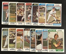 Lot of 15 - 1974 Topps Baseball Cards - Giusti, Davalillo, Baylor, Alou, Bourbon