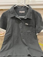 figspro black collared polo with pocket large