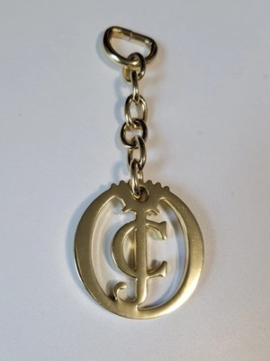 Juicy Couture Logo Gold Color Metal Polished Keychain Handbag Charm