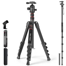 90in 2-in-1 Camera Tripod Monopod Aluminum Heavy Duty Travel Tripod
