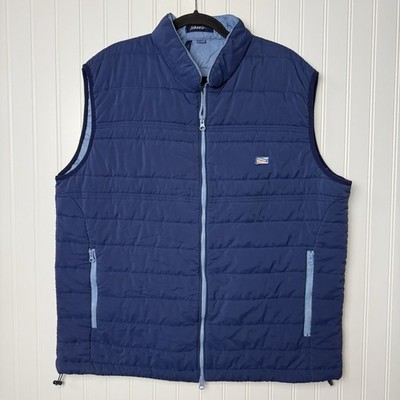 Johnnie-O Harwich Quilted Vest XXL Blue Full Zip Lightweight Puffer Men