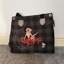 Betty Boop Y2K Black & Green Checkered Handbag Shoulder Bag