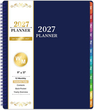 2027 Planner Weekly and Monthly - JAN 2027 - DEC 2027, 9" 11"  Calendar Planner