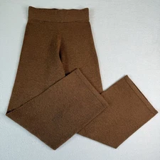 Cult Gaia Mandi Pants XS Brown Wide Leg Sweater Knit Alpaca/Wool Quiet Luxury