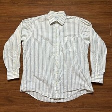 Vintage Burberrys Of London Striped Button Shirt 17-34 Stripe Pocket Tee 80s USA