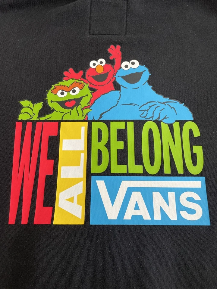 Vans X Sesame Street Niños Grande Negro Sudadera con Capucha Elmo Cookie Monster Colaboración Oscar Foto 4 de 4