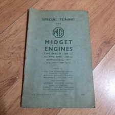 MG Midget TF & TF 1250 & 1500 original Special Tuning Booklet 1954 No. L/17