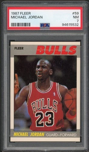 1987 FLEER #59 MICHAEL JORDAN PSA 7