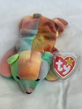 New 1999 TY Beanie Babies Sammy the Tie Dye Bear Stuffed Animal Plush Bean Bag
