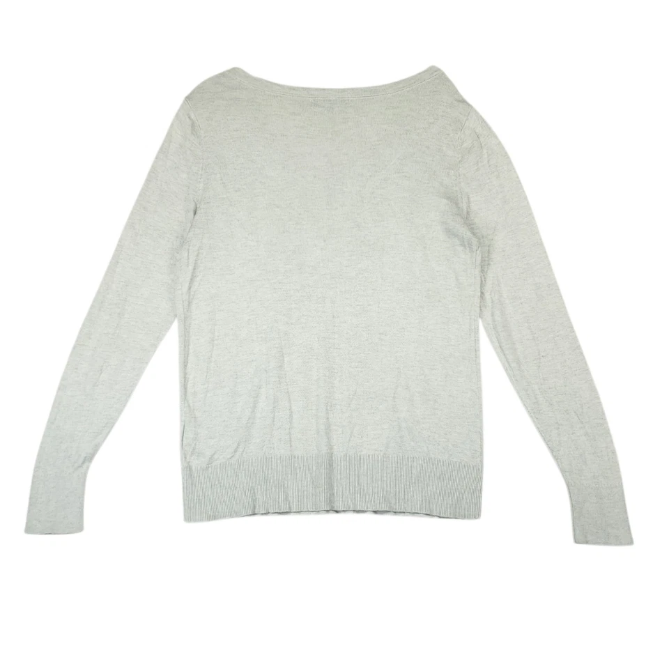 Top Banana Republic para mujer M gris seda cachemir pulóver manga larga cuello en V Foto 3 de 4