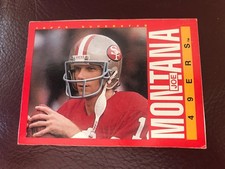 1985 Joe Montana 49ers RED Box Bottom Hand Cut #M   NM