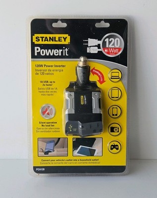 Stanley Powerit 120W Power Inverter With 1A USB & Pivoting Plug, Model PCA120