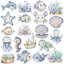 Bathtub Non-Slip Stickers for Shower - 20 PCS Bathroom Large Cute Sea Creatur...