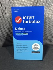 TurboTax Deluxe Desktop 2025 Federal  State Tax Return Product Key Card NEW