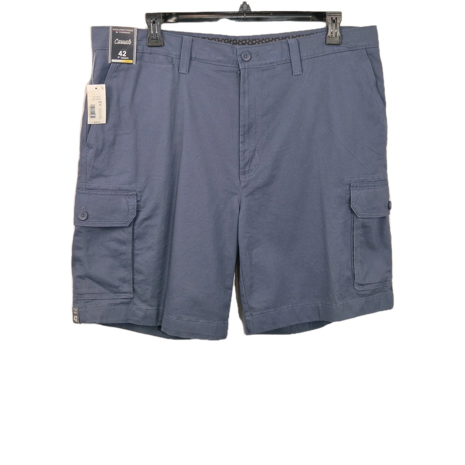 Roundtree Yorke Mens Size 42Casuals Cargo Shorts Medium Blue Chino Shorts NWT 33
