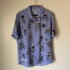 Ostroy Cycling Jersey Top Mens Size S Purple Road Shirt Bicycle Graphic Cycle