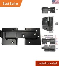 Powder-Coated Black Double Gate Flip Latch - Adjustable Installation Made Simple