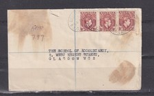 NIGERIA, 1952 Registered cover, 1 1/2d. (3), Lagos BBO to Scotland.