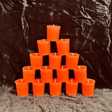 VOTIVE CANDLES Orange Clove scent 15 ct pack 2 oz paraffin natural wick handmade