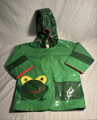 Kidorable Frog Rain Coat Green 2T Hooded Waterproof Unisex Kids Jacket