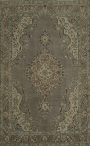Vintage Elegance Gray Area Rug 7x10 with Timeless Appeal Over-Dyed Handmade Rug