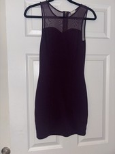 Garage Purple Mesh Bodycon Mini Dress XS Fitted Y2K Party Club