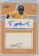 2020 Leaf Perfect Game National Showcase Orange 3/3 Tyler Collins Patch Auto nd3