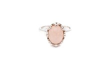 Sterling Silver 925 Rose Quartz Ring Size 8