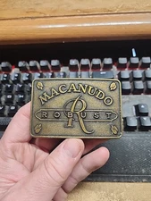 Vintage Macanudo Robust Cigar Promotional Belt Buckle NWOT RARE USA Made Brass