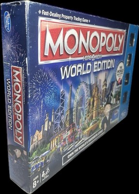 Monopoly Here & Now World Edition Board von Hasbro seltene Version 1 Passport Missin