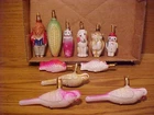 11 Vintage Figural Christmas C6 Milk Glass Light Bulbs-Birds+Animals Non-Working