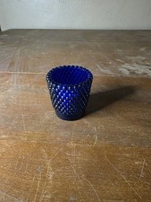 Vintage Blue Hobnail Glass Votive Candle Holder