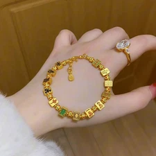 New Chinese Style Mahjong Bracelet Beaded Bangle Lucky Wealth Jewelry