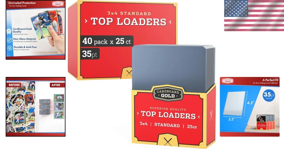 Hard Plastic Trading Card Protectors - 1000 Count Toploaders - Image 2 of 4