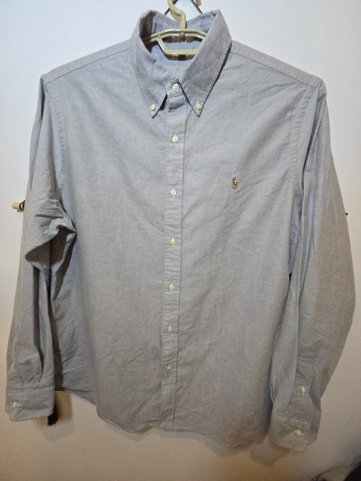 Polo Ralph Lauren Men's Oxford Shirt Long Sleeve Gray Pony Logo Size 2XL Cut Tag