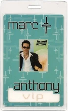 Marc Anthony 2002 Mended Concert Tour VIP Laminated Backstage Pass