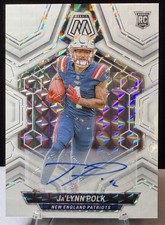 2024 Panini Mosaic Ja'Lynn Polk White Mosaic Auto SSP #337 RC Patriots