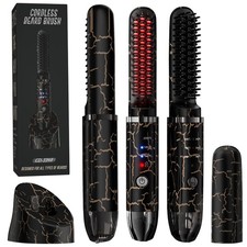 Beard Straightener for Men, Cordless Beard Heated Brush and Hair Straightener...
