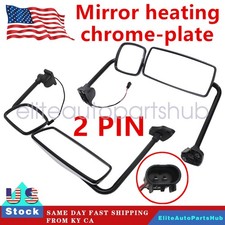 Chrome Door Mirror Heated Warm For Freightliner M2 Columbia Passenger Driver Chrome Door Mirror Heated Warm For Freightliner M2 Columbia Passenger Driver
