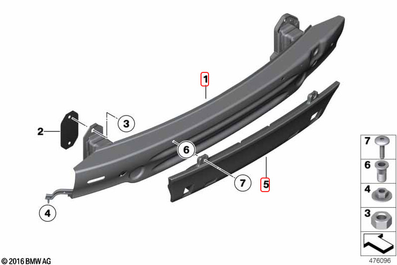 Rolls-Royce Dawn 2017-2023 Rear Bumper reinforcement