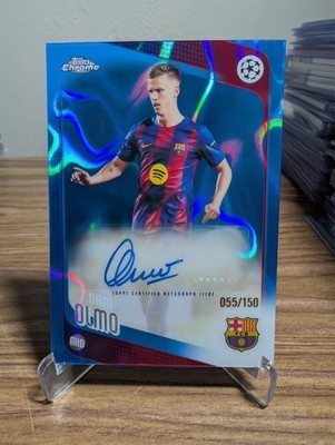 2025-26 Topps Chrome UEFA DANI OLMO 75/150 Auto Blue Refractor Barcelona #CA-DO
