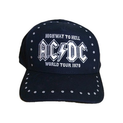 AC/DC Baseball Hat Studded Black NWT Highway To Hell World Tour 1979 - NWT