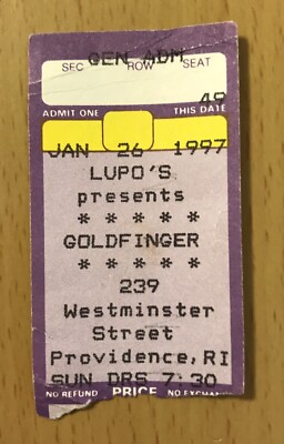 1997 GOLDFINGER PROVIDENCE R.I. CONCERT TICKET STUB OPEN YOUR EYES HANG-UPS