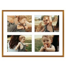 45x7 Collage Aluminum Picture Frame Display Four 5x7 Photos with Mat or One 12x1