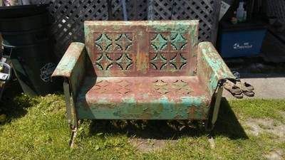 glider bunting porch pie crust loveseat rare antique person