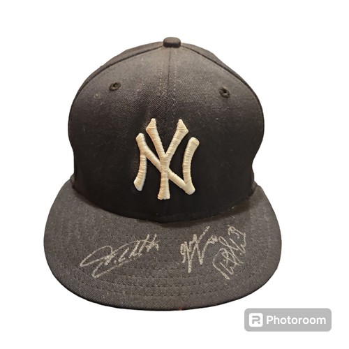 Wil Nieves Tj Beam Chris Britton Signed New York Yankees Hat 6 5/8 New Era 59