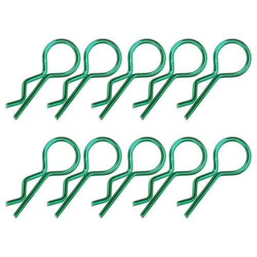 (Green)10Pcs RC Car Shell Clip RShape Metal Body Clips Pins For 1/5 1/6 1/8 - Picture 24 of 27