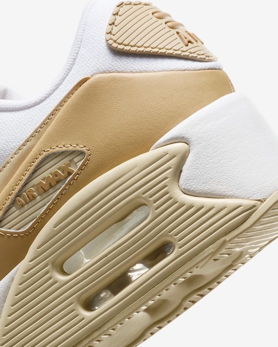 ◆Nike◆ Air Max 90 LV8 W White Club Gold Coconut Milk Team Nike - NIKE AIR MAX 90 LV8 WHITE/TEAM GOLD-CLUB GOLD-COCONUT
