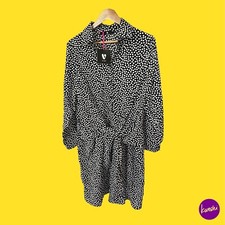 V BY VERY Women's Knot Front Polka Dot Shirt Dress, Black/White, UK 20 | EU 48